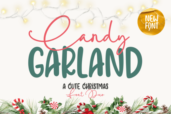 Candy Garland Duo: A Festive Font Pairing for Holiday Designs