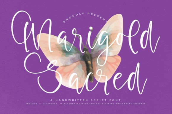 Marigold Sacred: A Handwritten Script Font for Elegant Branding
